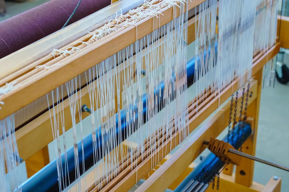 Texsolv heddles on a loom